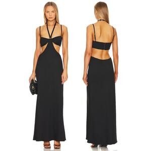 Anna October Adele Dress Maxi Halter Neck Cut Out Formal Party Prom Evening M